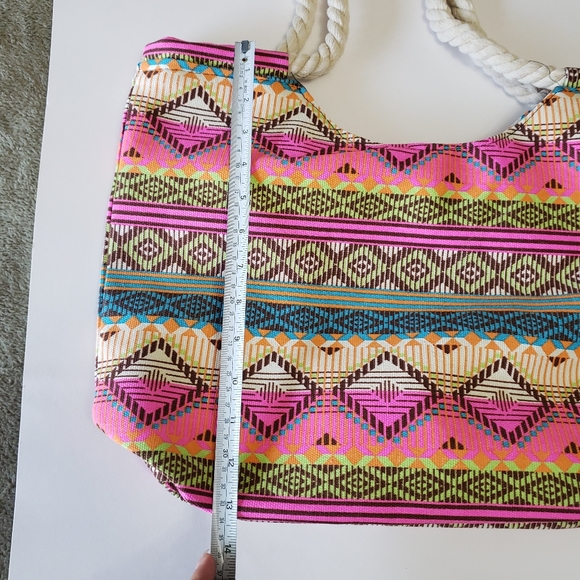 Casual Summer Beach Women Bag Lunch bag High Quality Canvas Striped - Picture 8 of 11